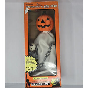 Vtg Telco Halloween Motionettes Illuminated Pumpkin Head Ghost Animated WORKS